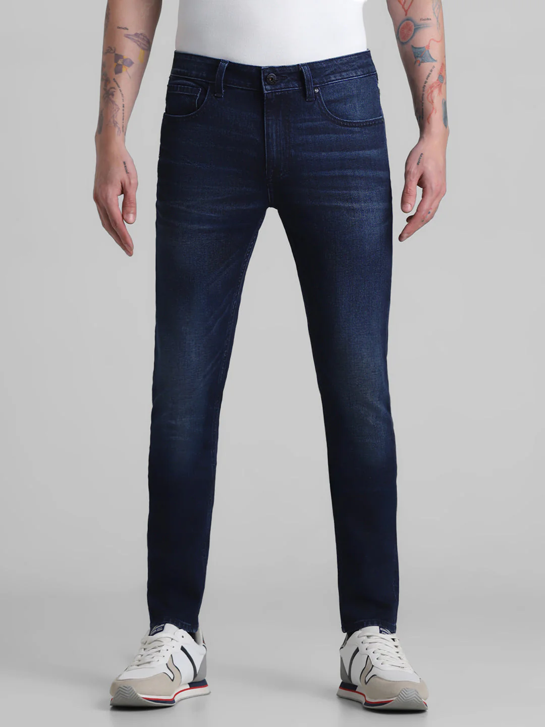 5 Pocket Dark Blue Super Skinny Jeans - Image 7
