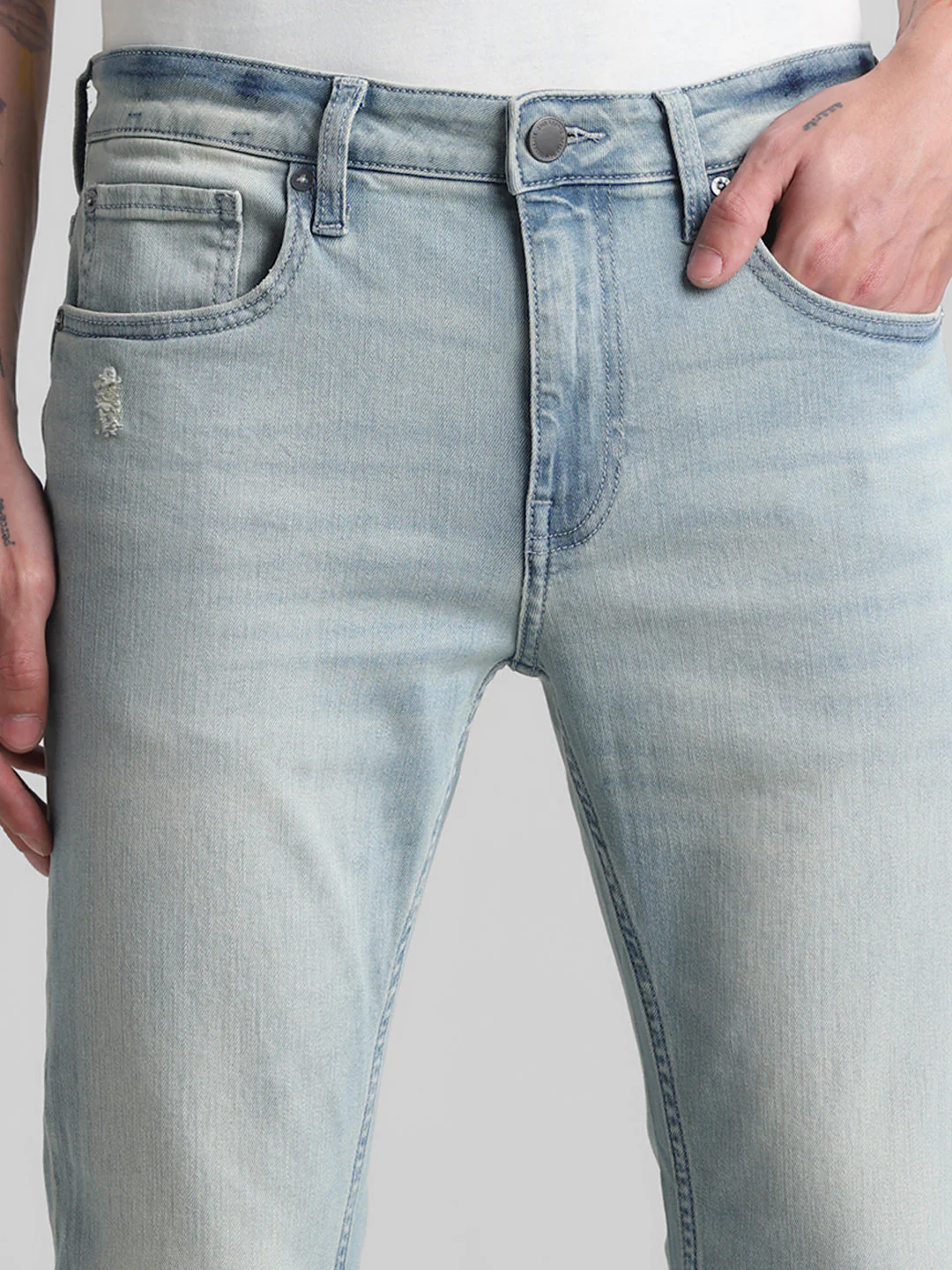 Light Blue Washed Ben Skinny Jeans - Image 4