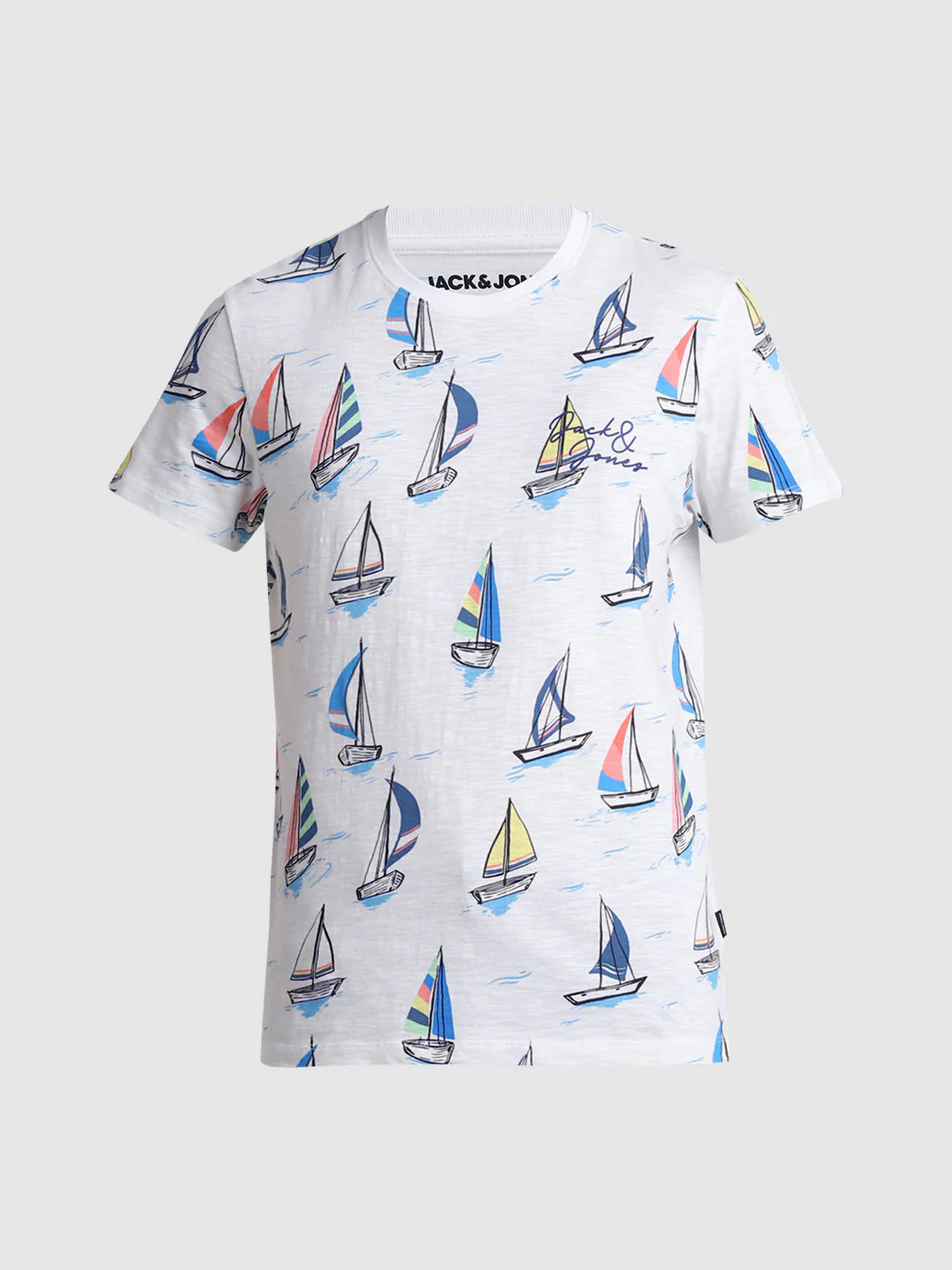 White Printed Cotton T-shirt - Image 7