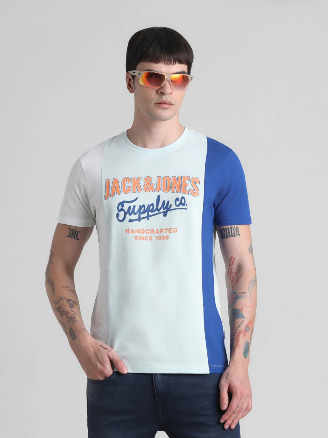 Logo Print Colourblocked T-shirt