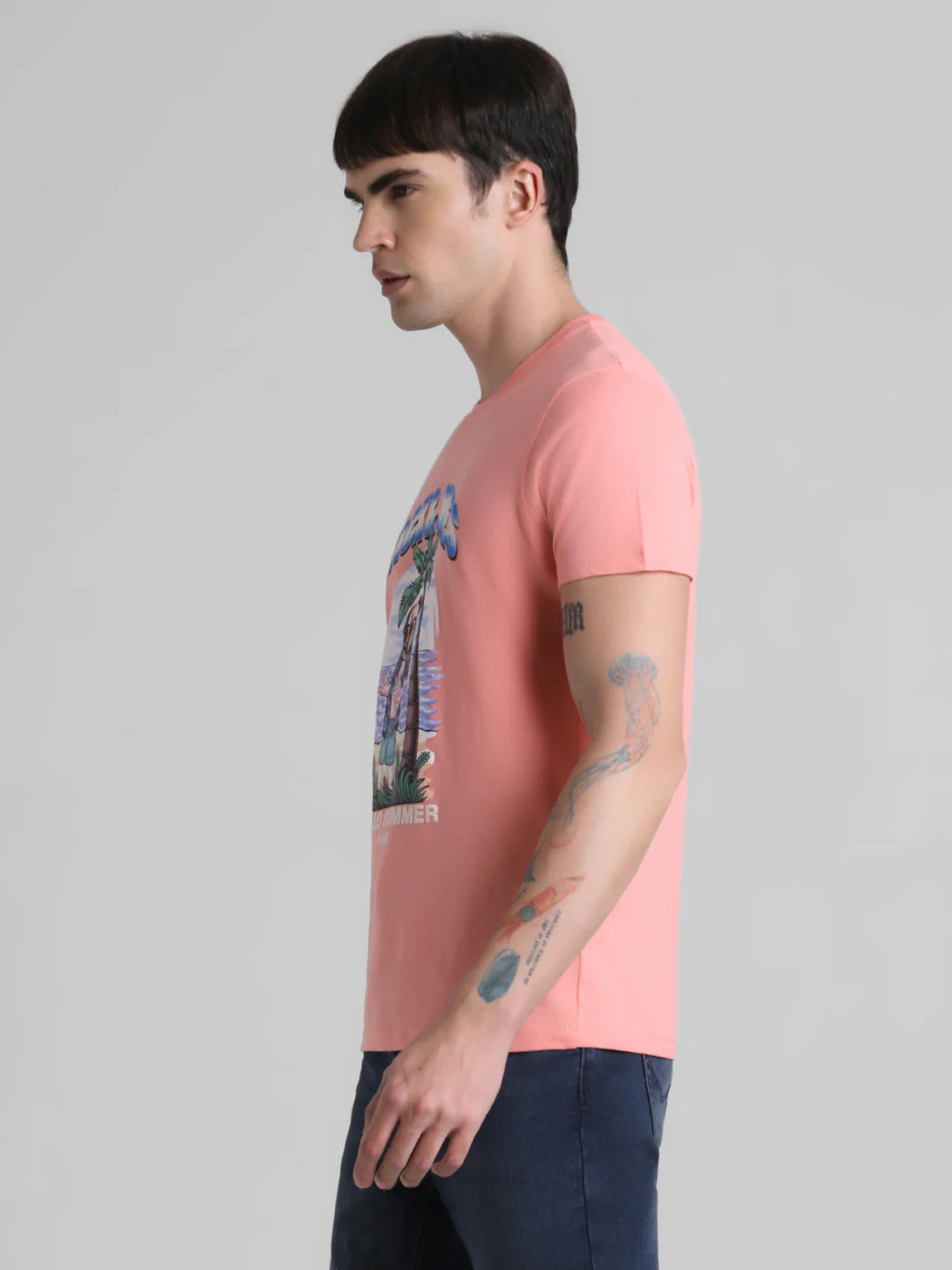 Pink Graphic Print Cotton T-shirt - Image 3