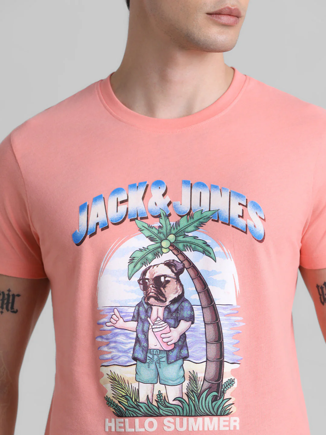 Pink Graphic Print Cotton T-shirt - Image 5