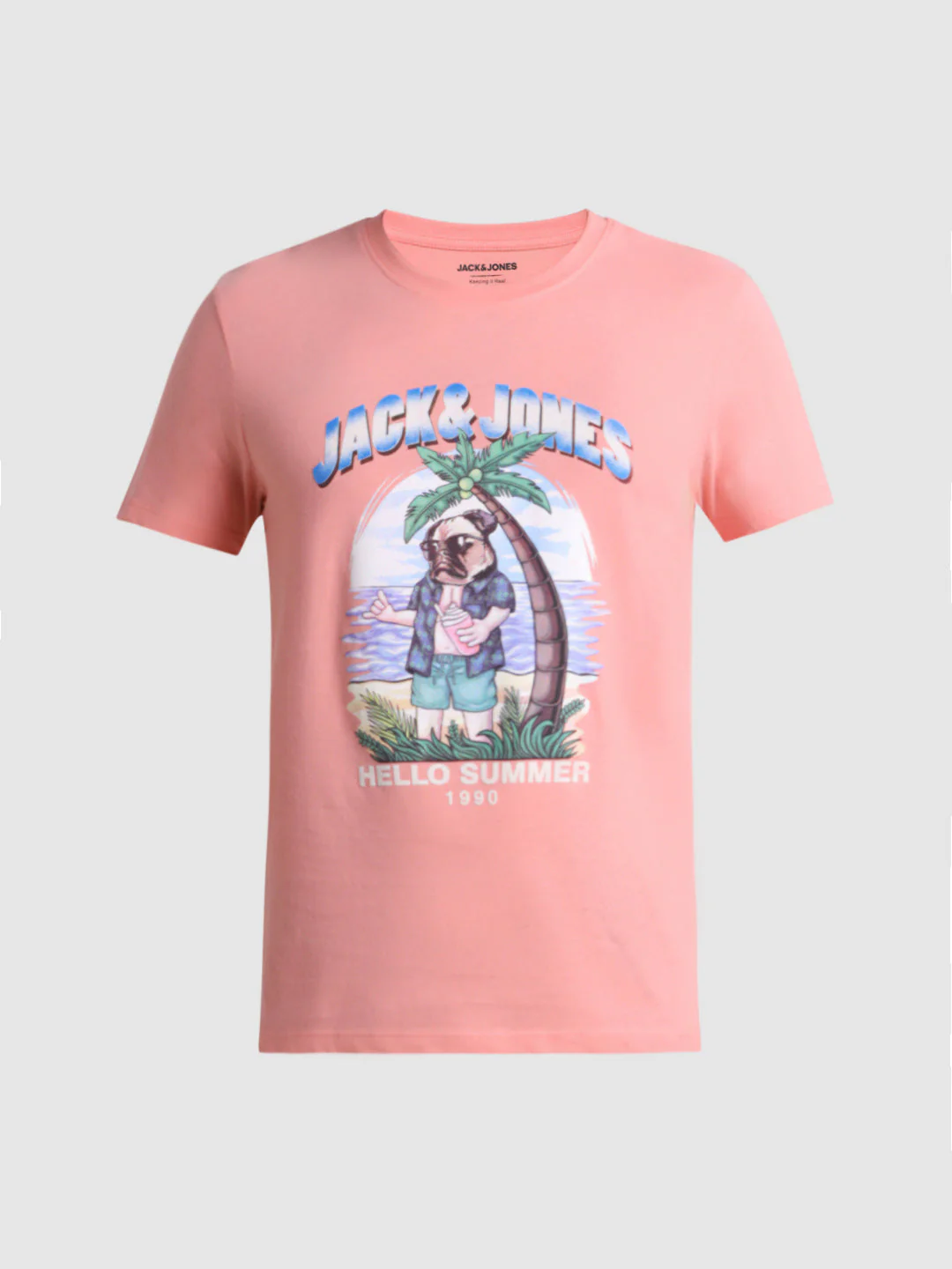 Pink Graphic Print Cotton T-shirt - Image 7