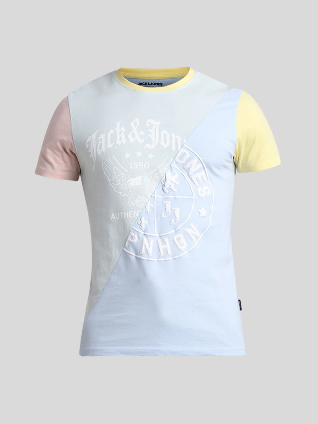 Colourblocked Printed Cotton T-shirt - Image 7