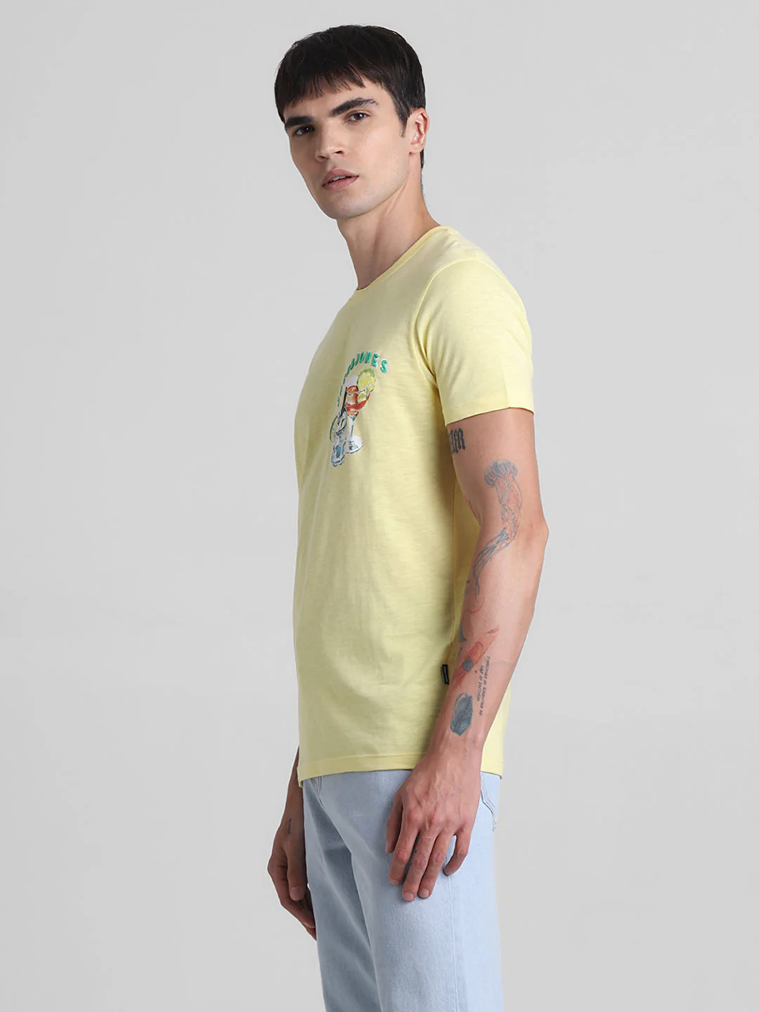 Yellow Printed Cotton T-shirt - Image 3