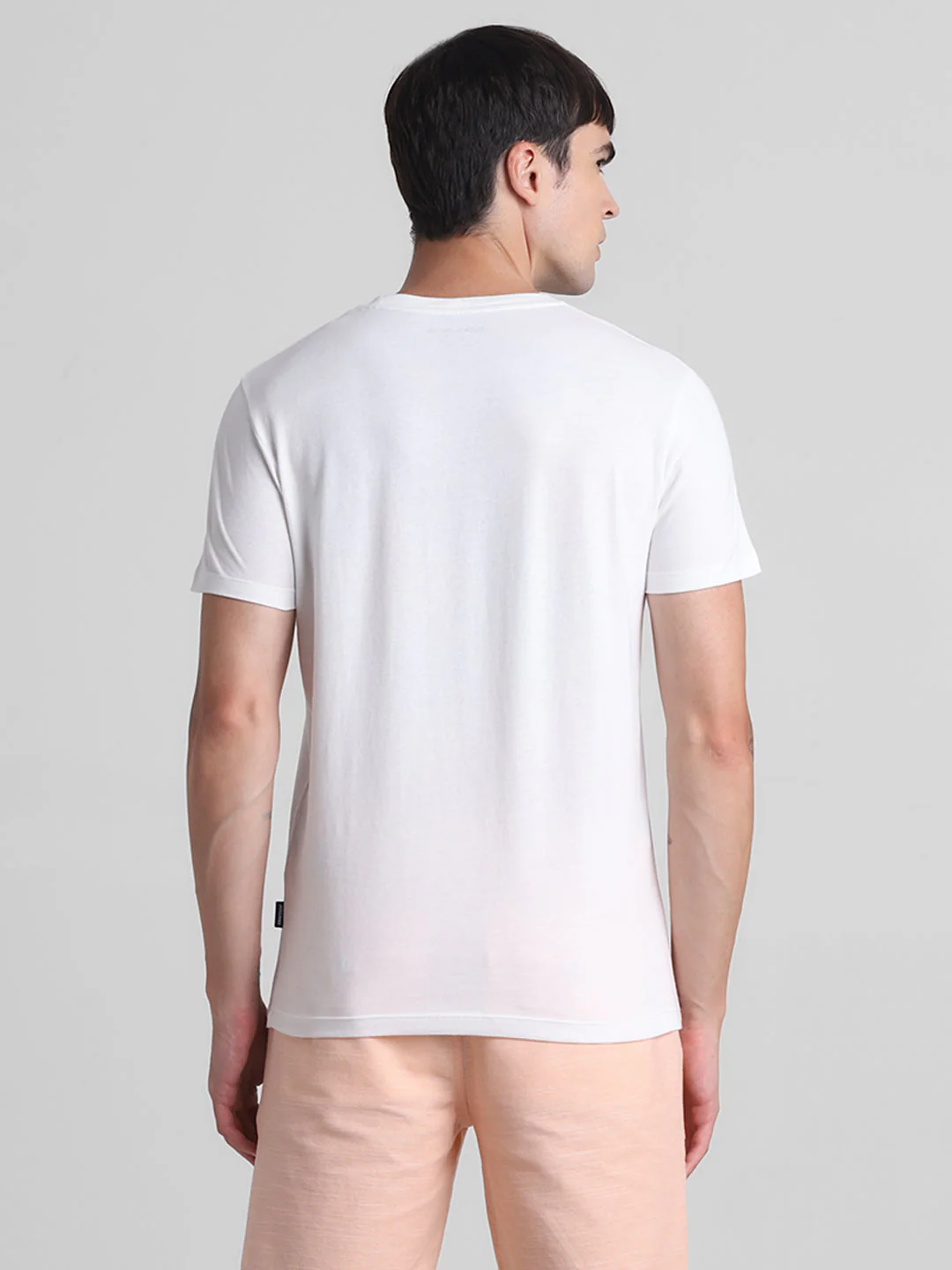 White Applique Patchwork Cotton T-shirt - Image 4