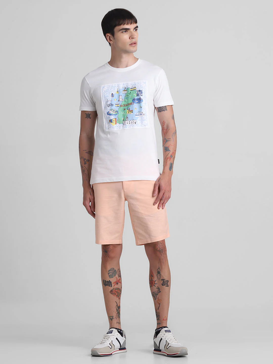 White Applique Patchwork Cotton T-shirt - Image 6