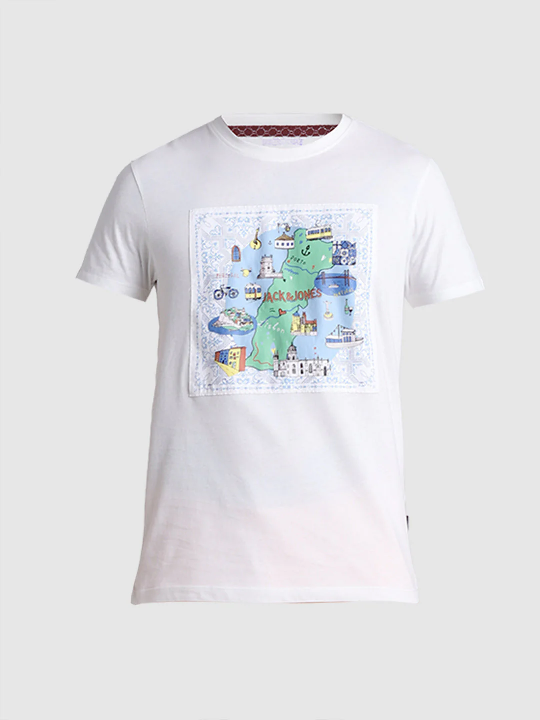 White Applique Patchwork Cotton T-shirt - Image 7