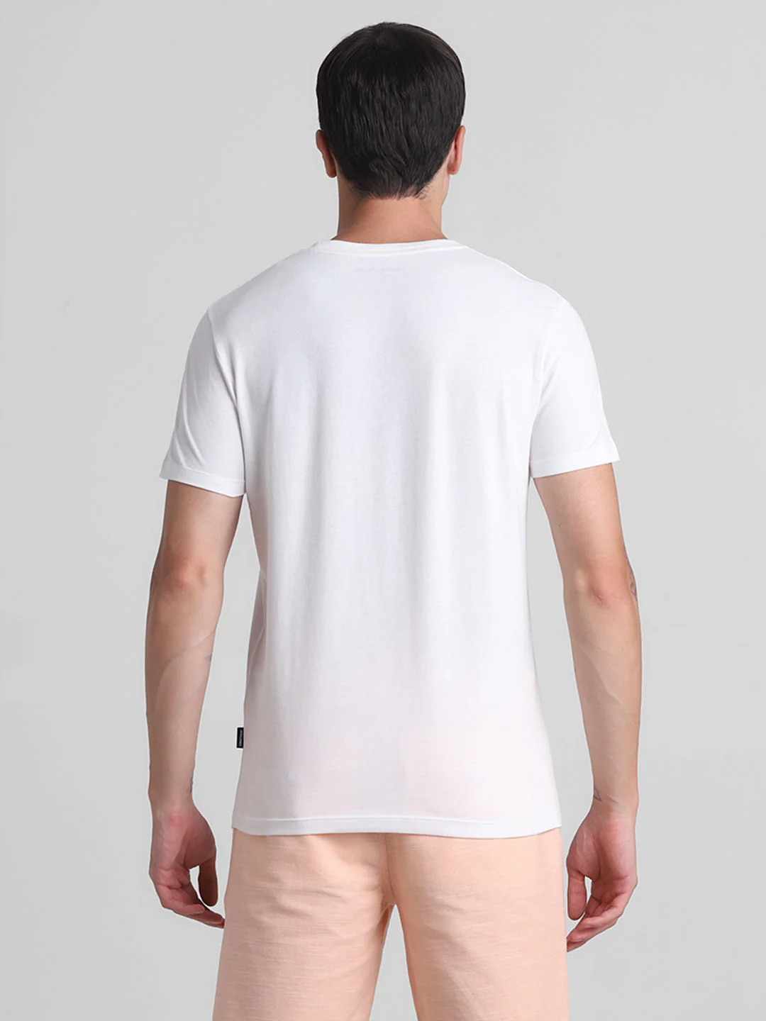 White Applique Patchwork Cotton T-shirt - Image 9