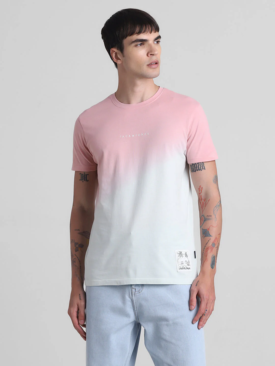 Ombré Colourblocked Cotton T-shirt - Image 2