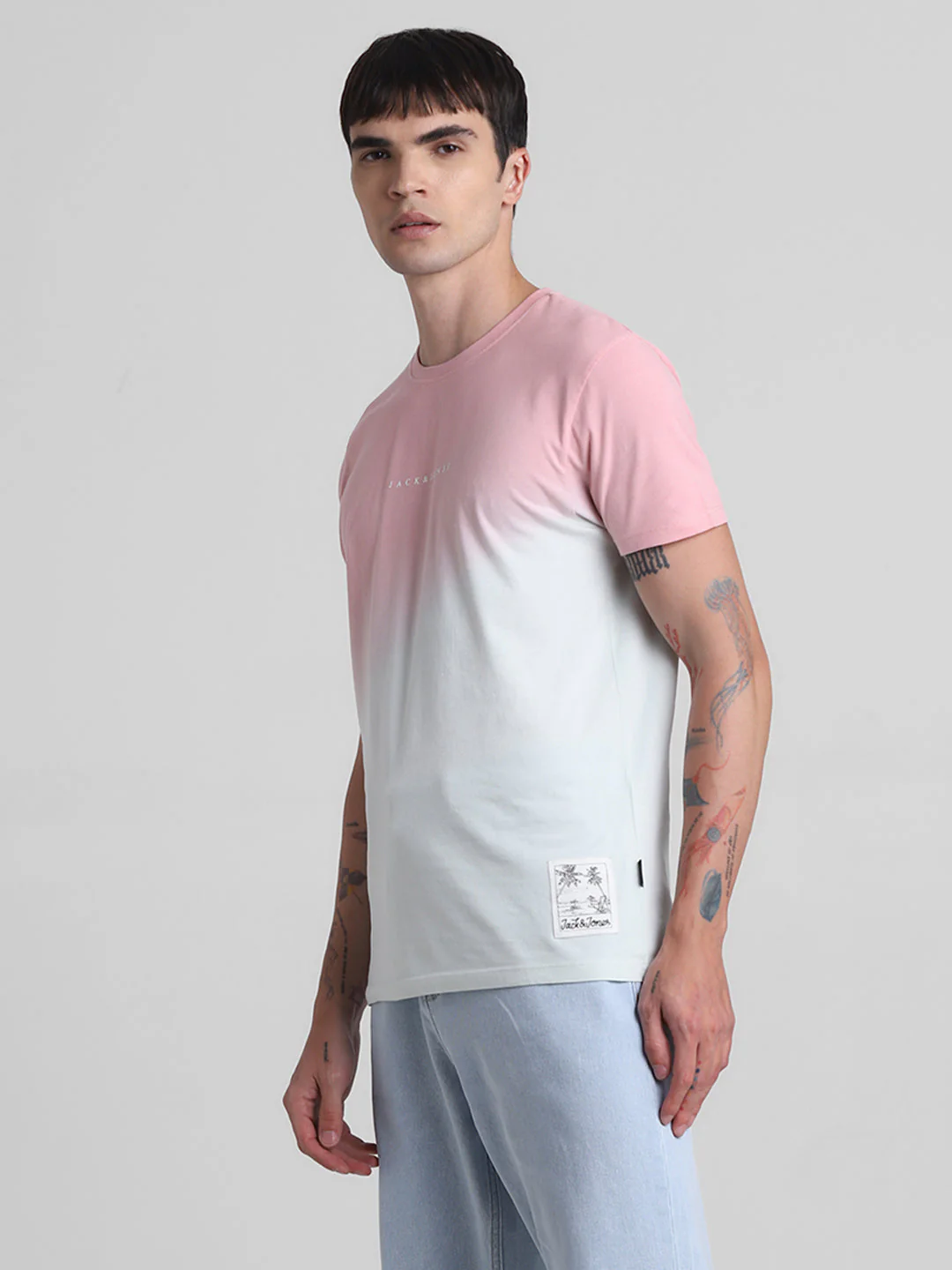 Ombré Colourblocked Cotton T-shirt - Image 3