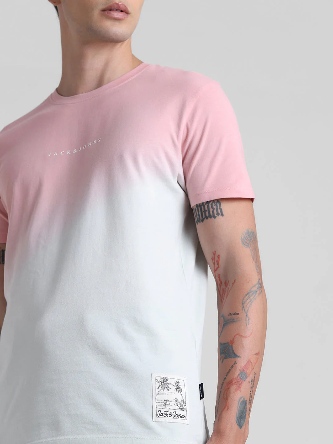 Ombré Colourblocked Cotton T-shirt - Image 5
