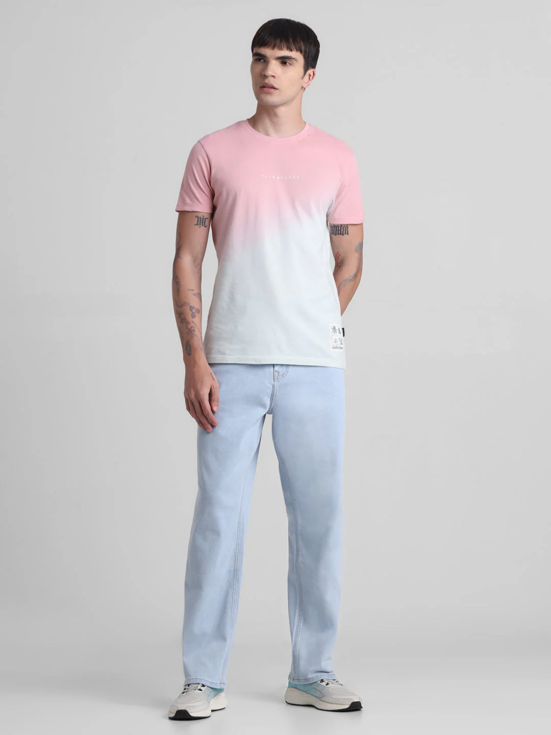 Ombré Colourblocked Cotton T-shirt - Image 6