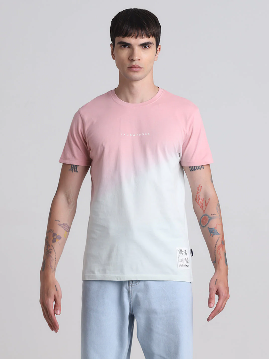 Ombré Colourblocked Cotton T-shirt - Image 8