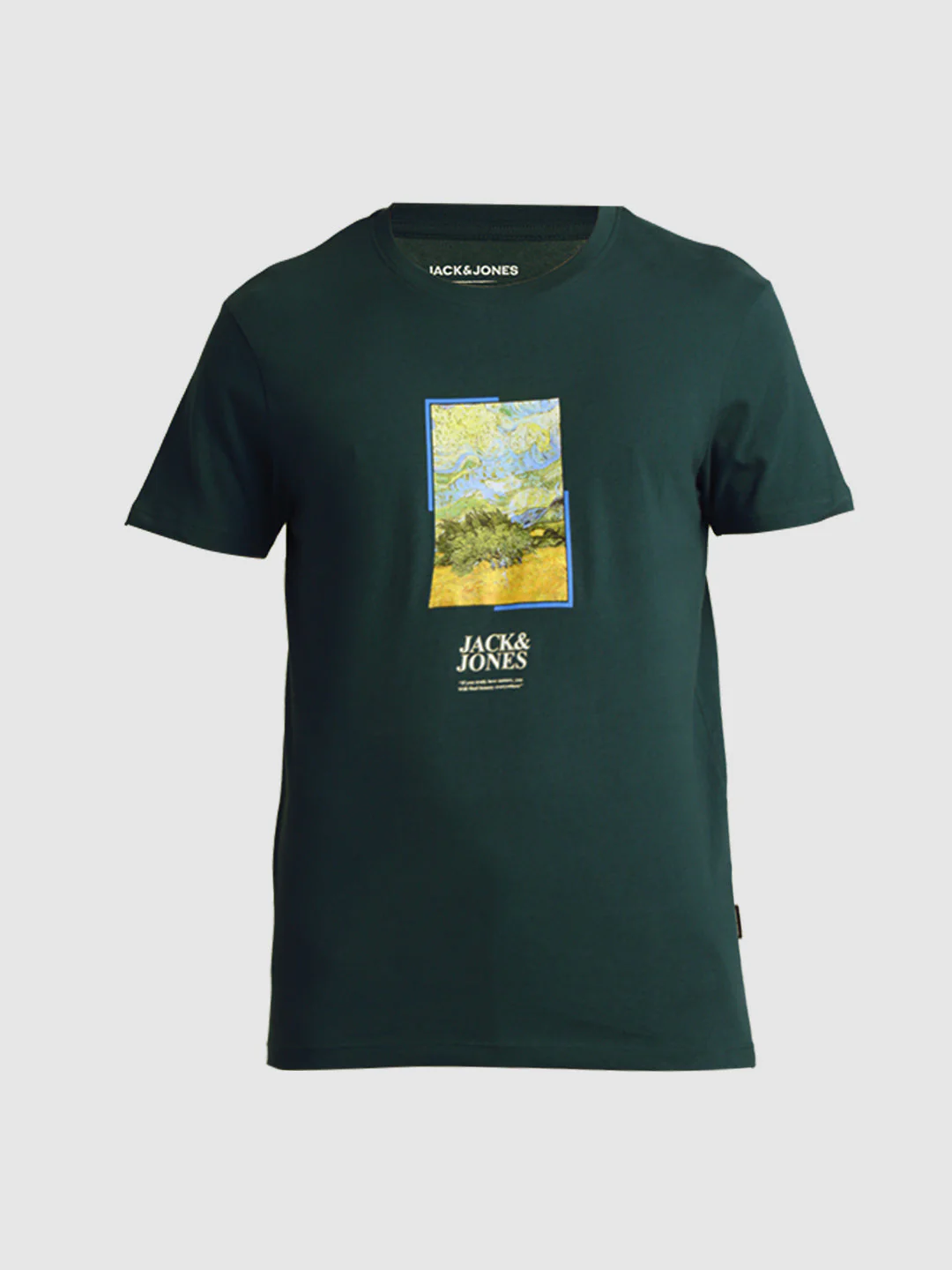 Dark Green Chest Print T-shirt - Image 7
