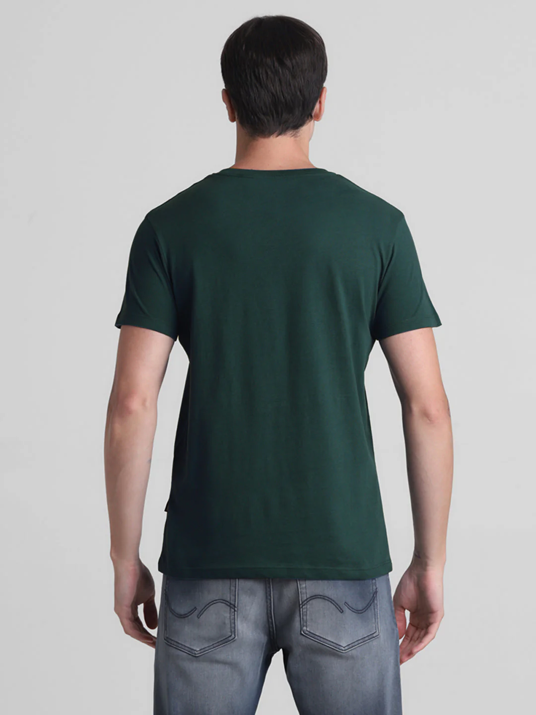 Dark Green Chest Print T-shirt - Image 9
