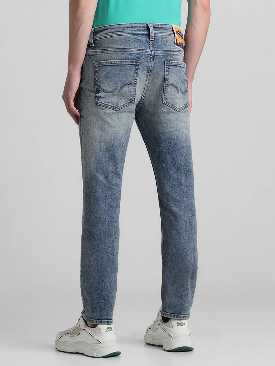 Blue Distressed 5 Pocket Skinny Jeans - Image 3