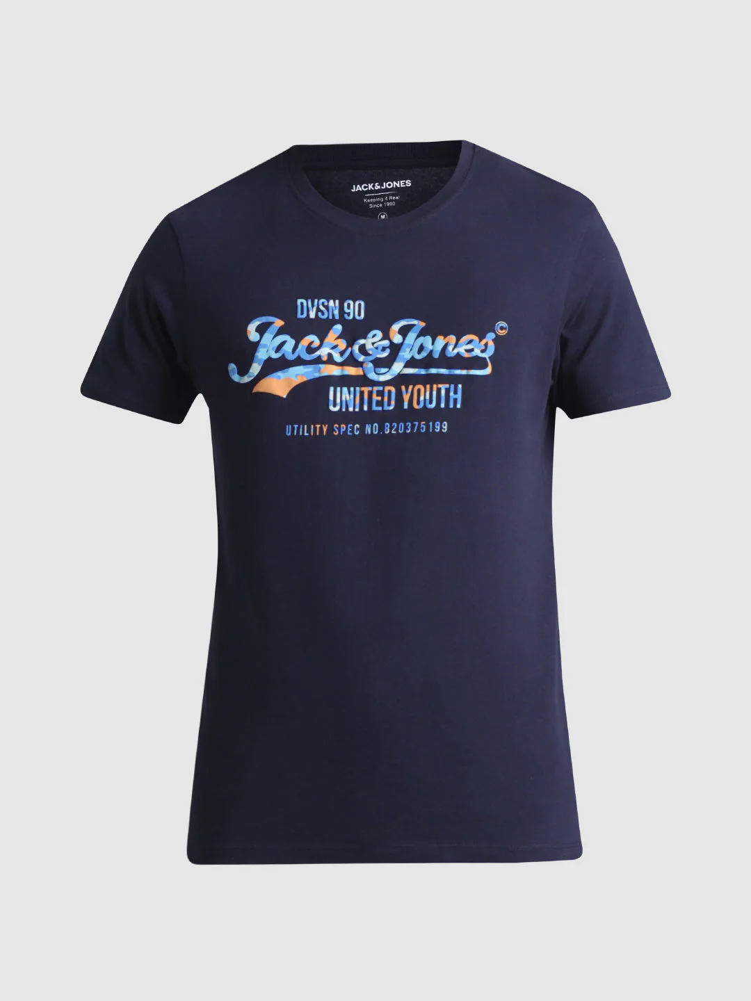 Dark Blue Printed Cotton T-shirt - Image 7