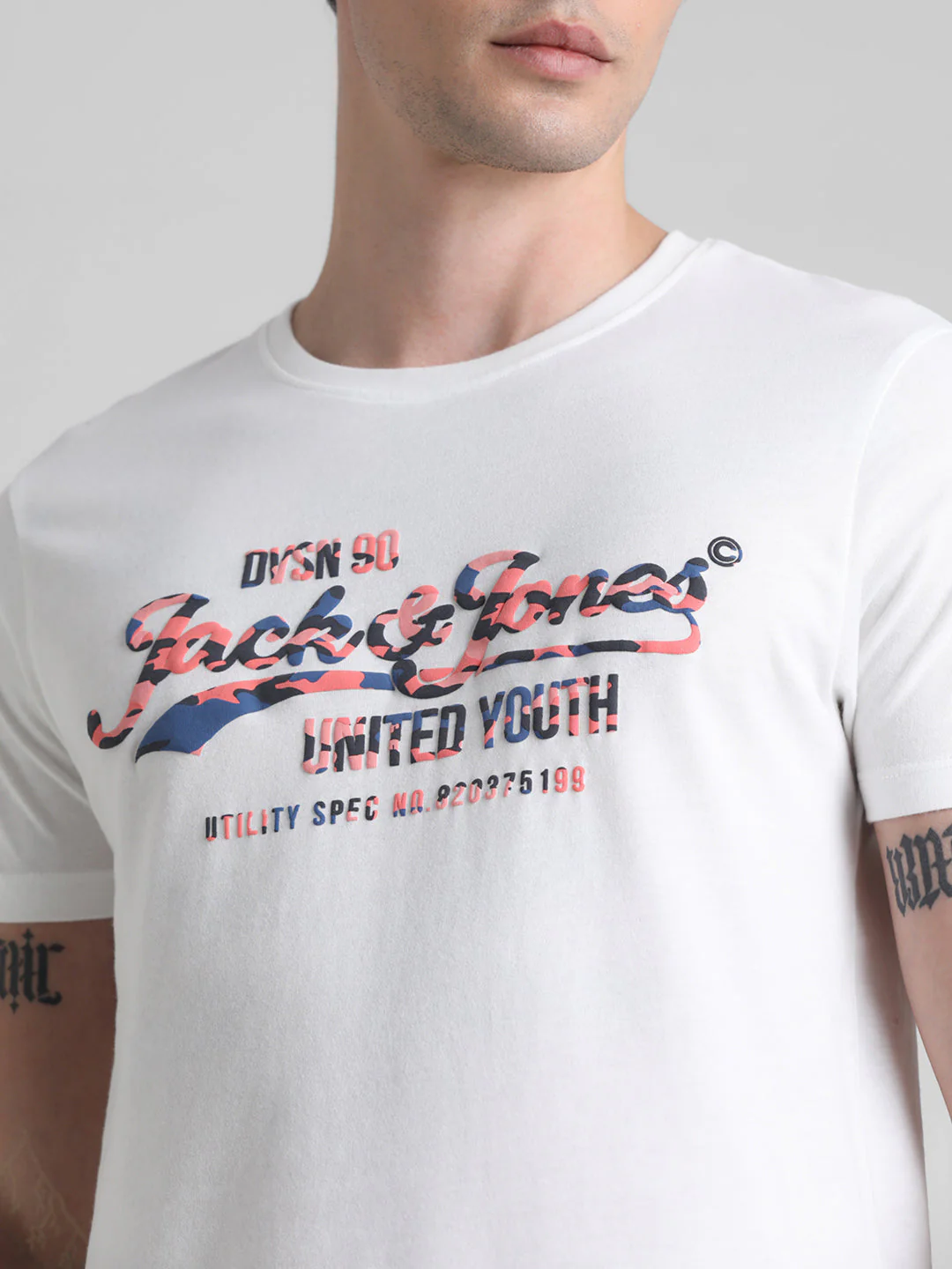 White Printed Cotton T-shirt - Image 5