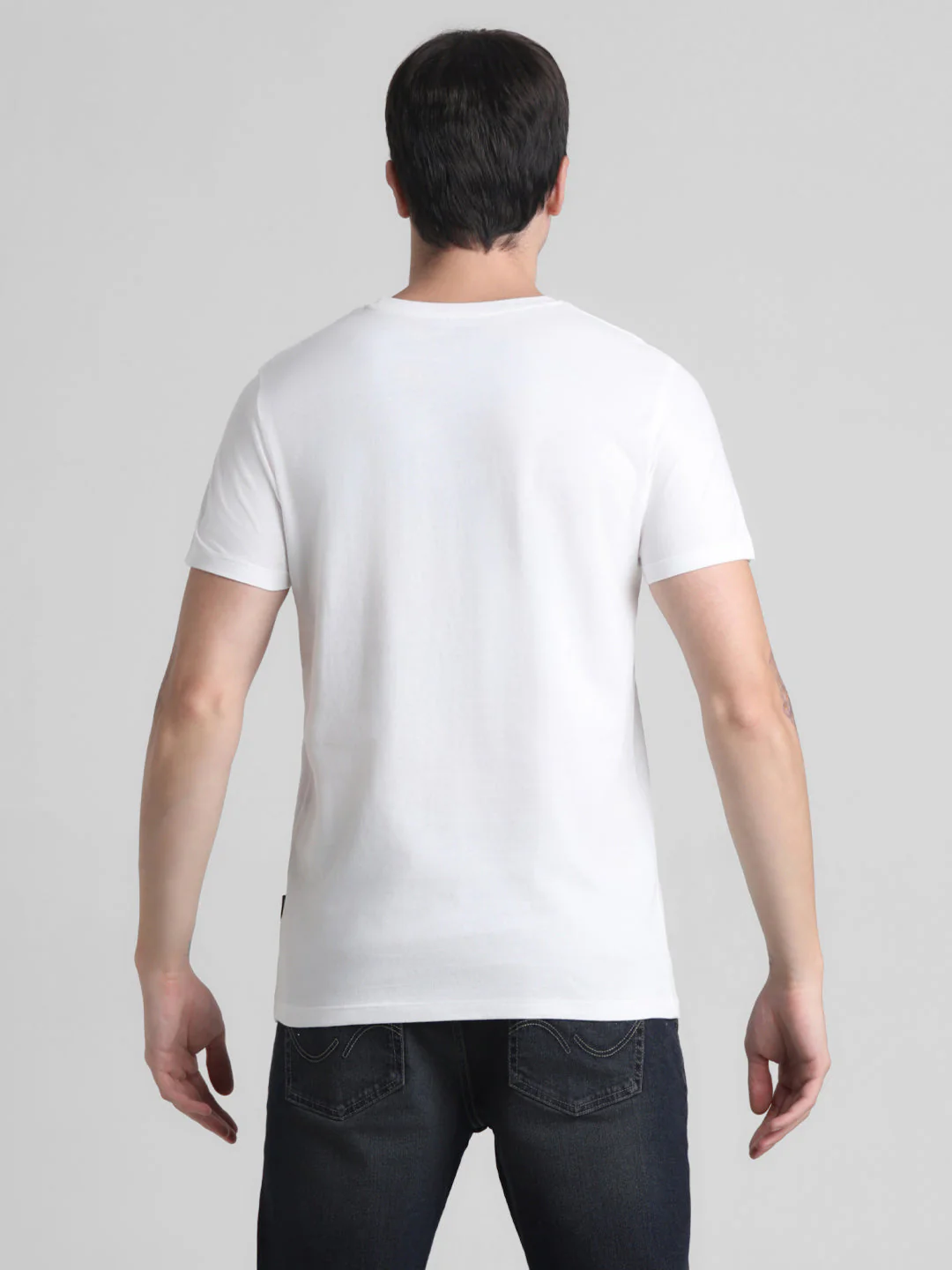 White Printed Cotton T-shirt - Image 9