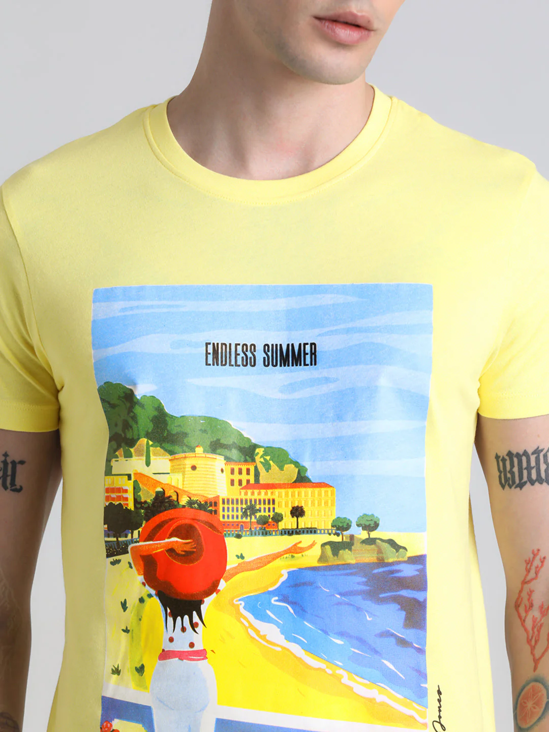 Yellow Printed Cotton T-shirt - Image 5