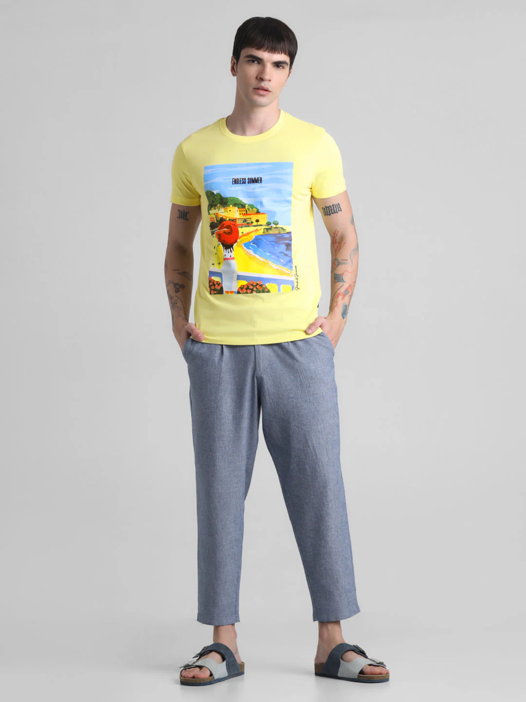 Yellow Printed Cotton T-shirt - Image 6