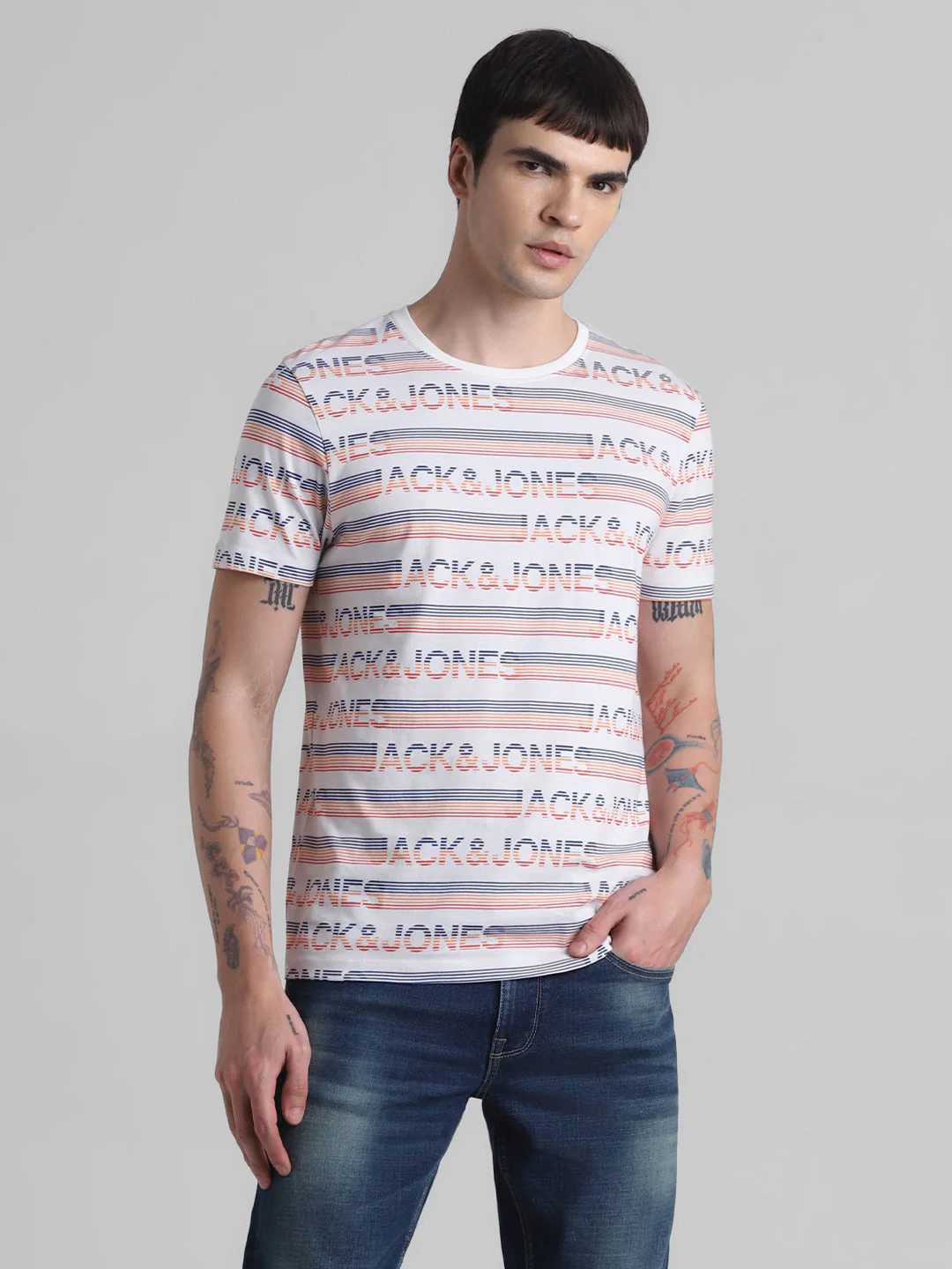 White Logo Print T-shirt - Image 2