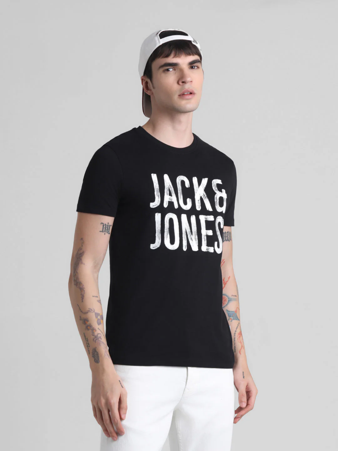 Black Large Logo Print T-shirt