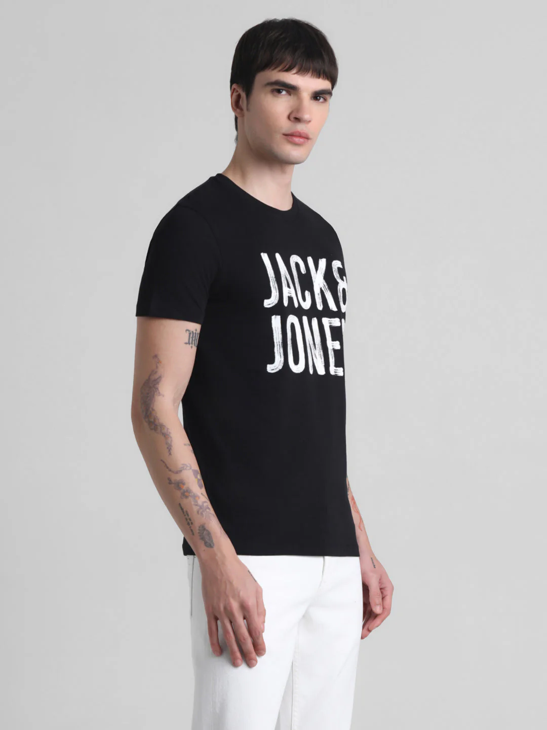 Black Large Logo Print T-shirt - Image 3