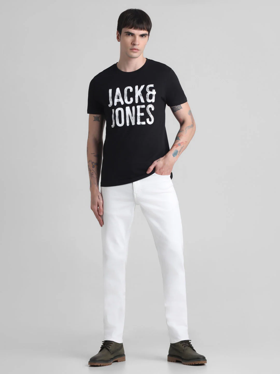 Black Large Logo Print T-shirt - Image 6