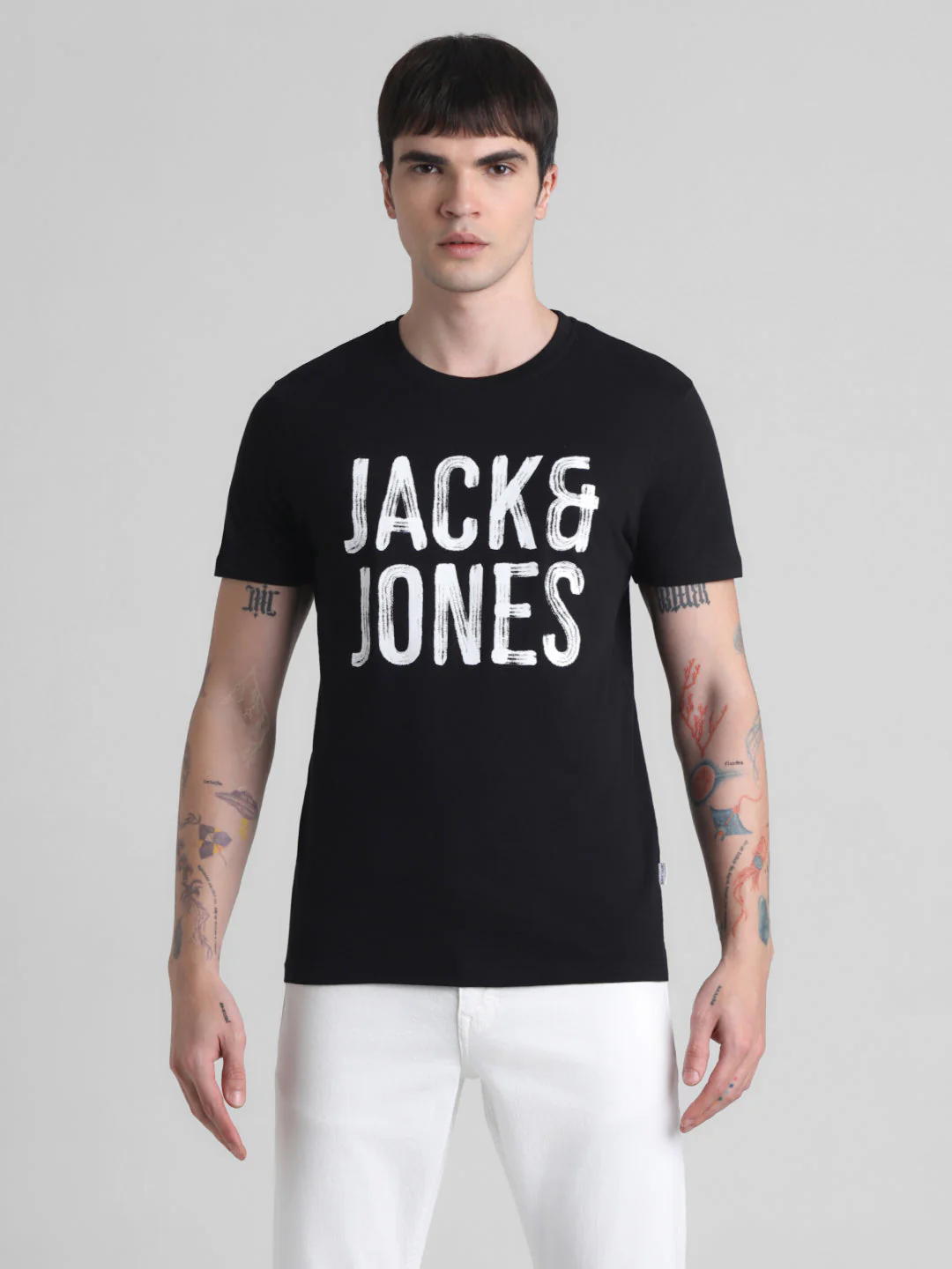 Black Large Logo Print T-shirt - Image 8
