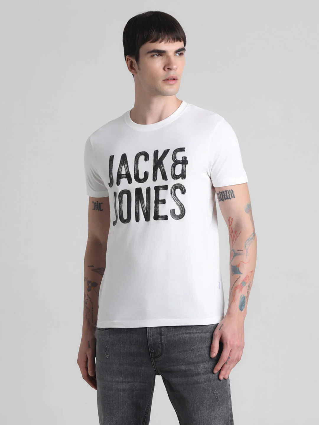 White Large Logo Print T-shirt - Image 2