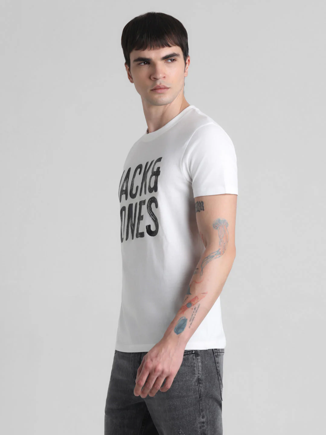 White Large Logo Print T-shirt - Image 3