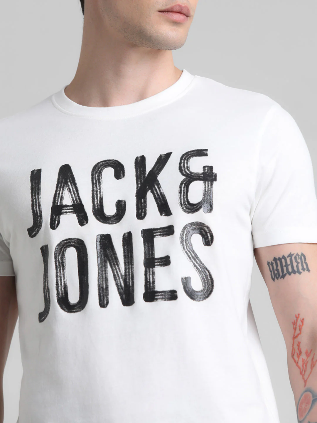 White Large Logo Print T-shirt - Image 5