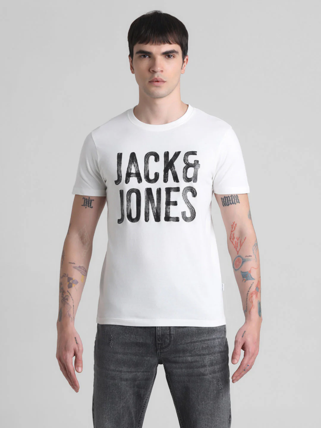 White Large Logo Print T-shirt - Image 8