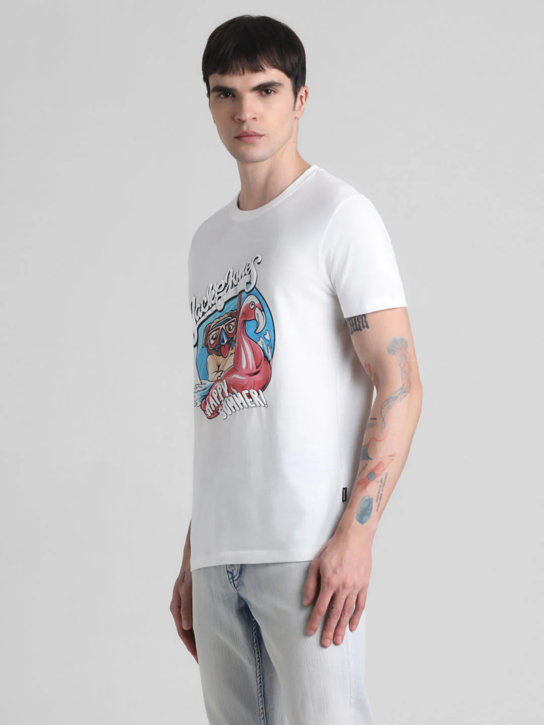 Flamingo Print Cotton T-shirt - Image 3