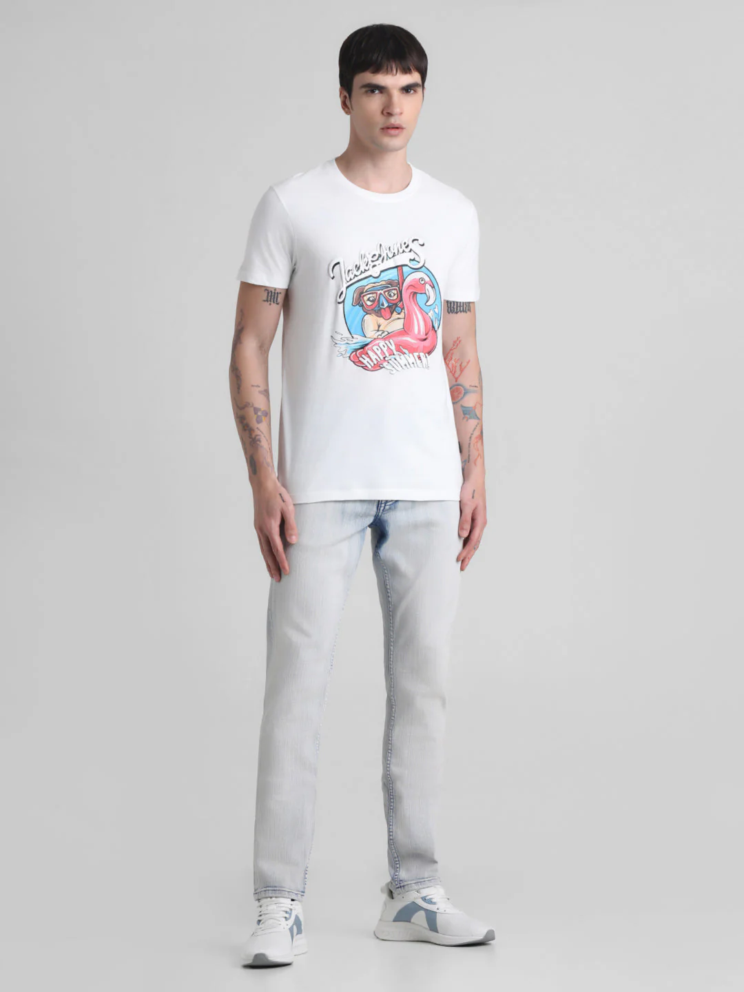 Flamingo Print Cotton T-shirt - Image 6