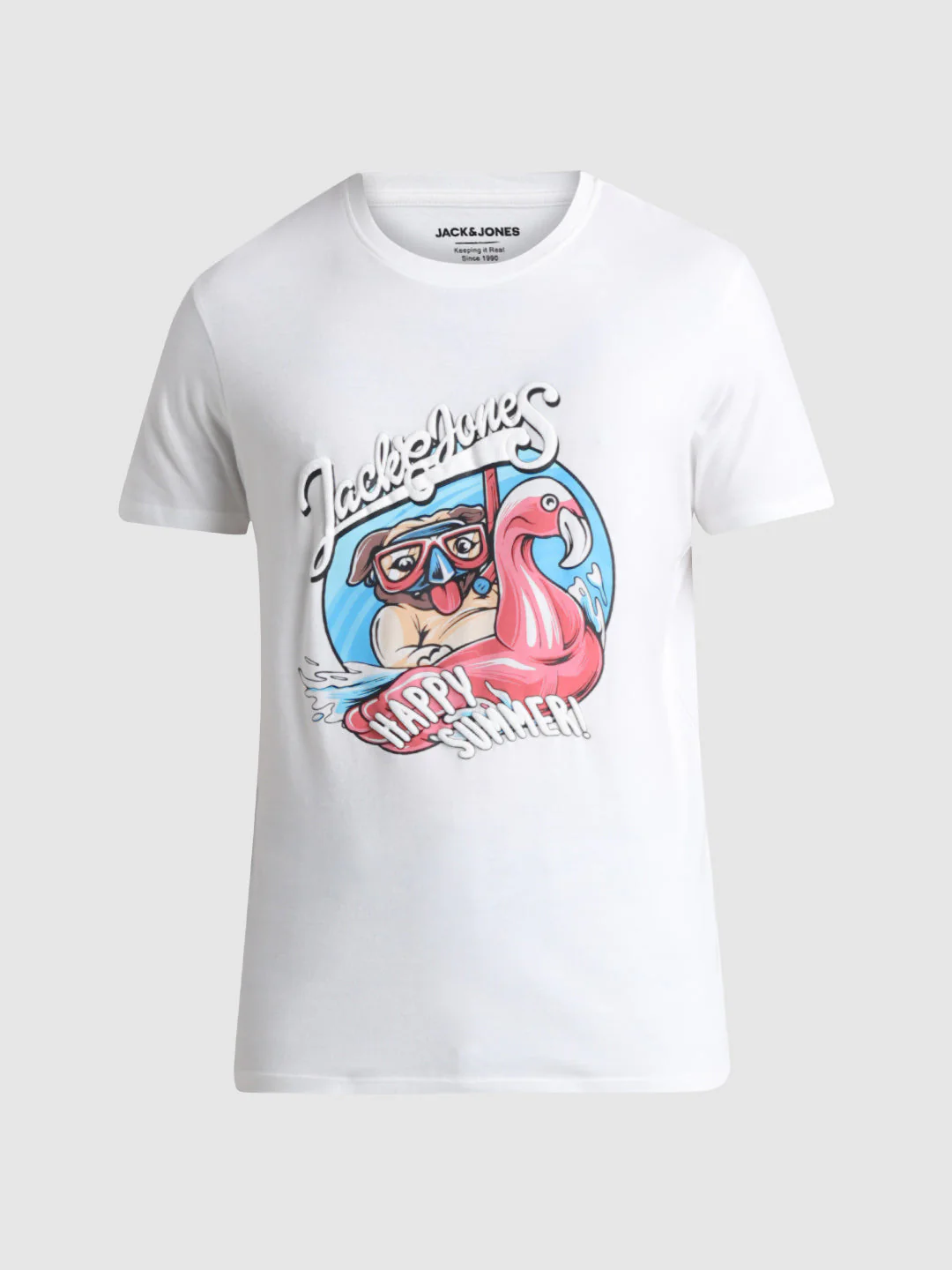 Flamingo Print Cotton T-shirt - Image 7