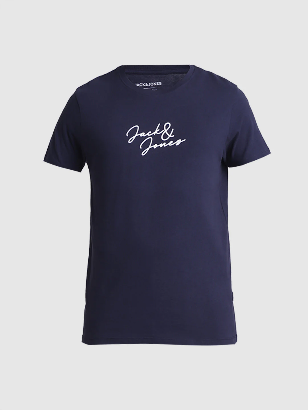 Navy Logo Print Cotton T-shirt - Image 7