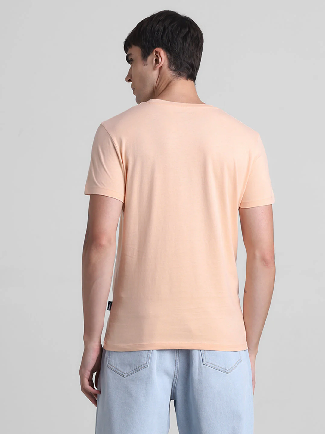 Peach Logo Print Cotton T-shirt - Image 4