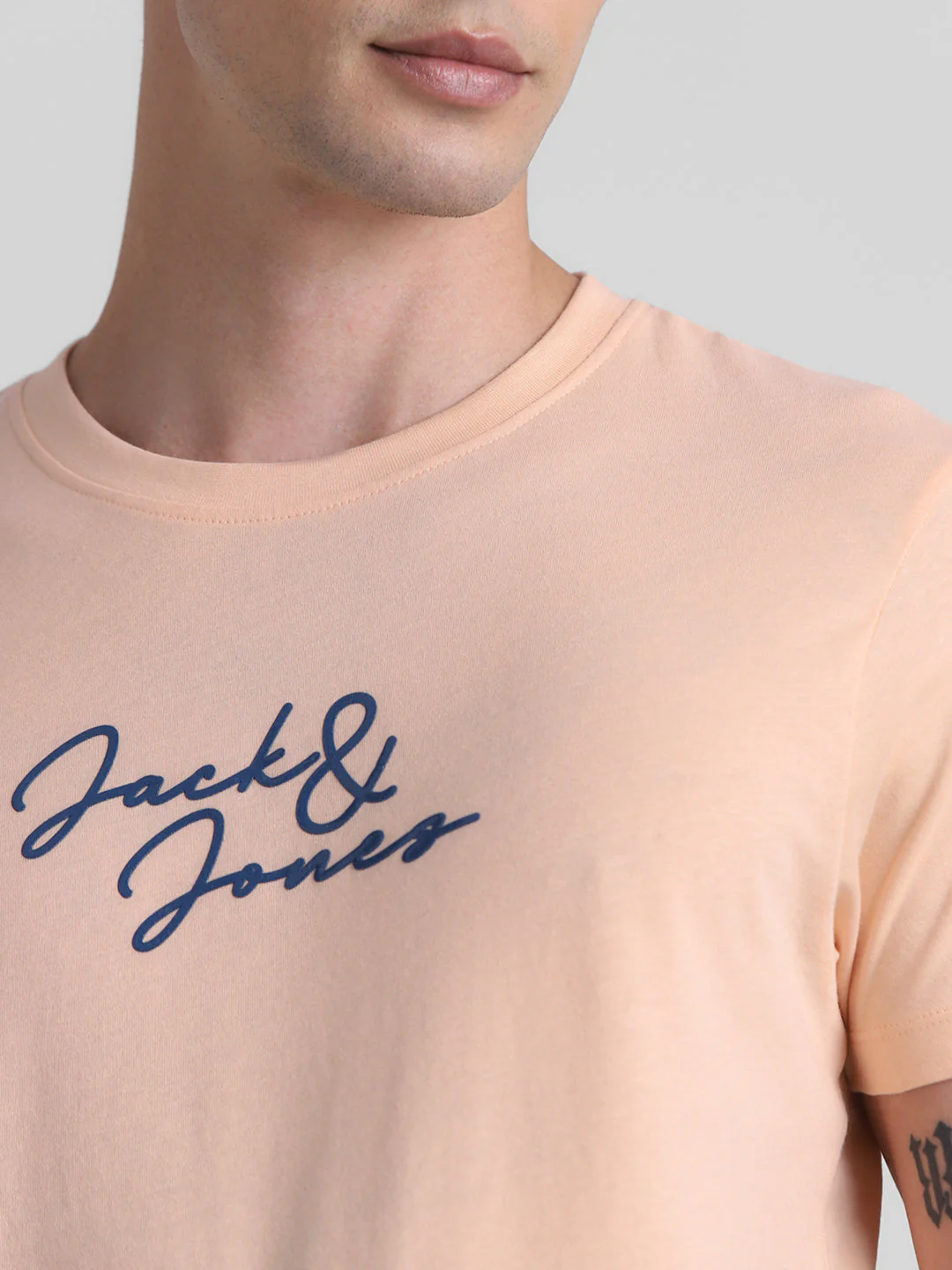 Peach Logo Print Cotton T-shirt - Image 5