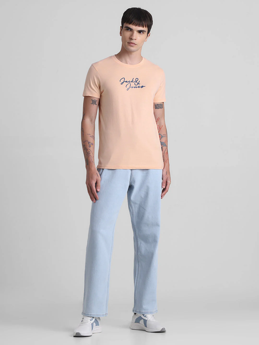 Peach Logo Print Cotton T-shirt - Image 6