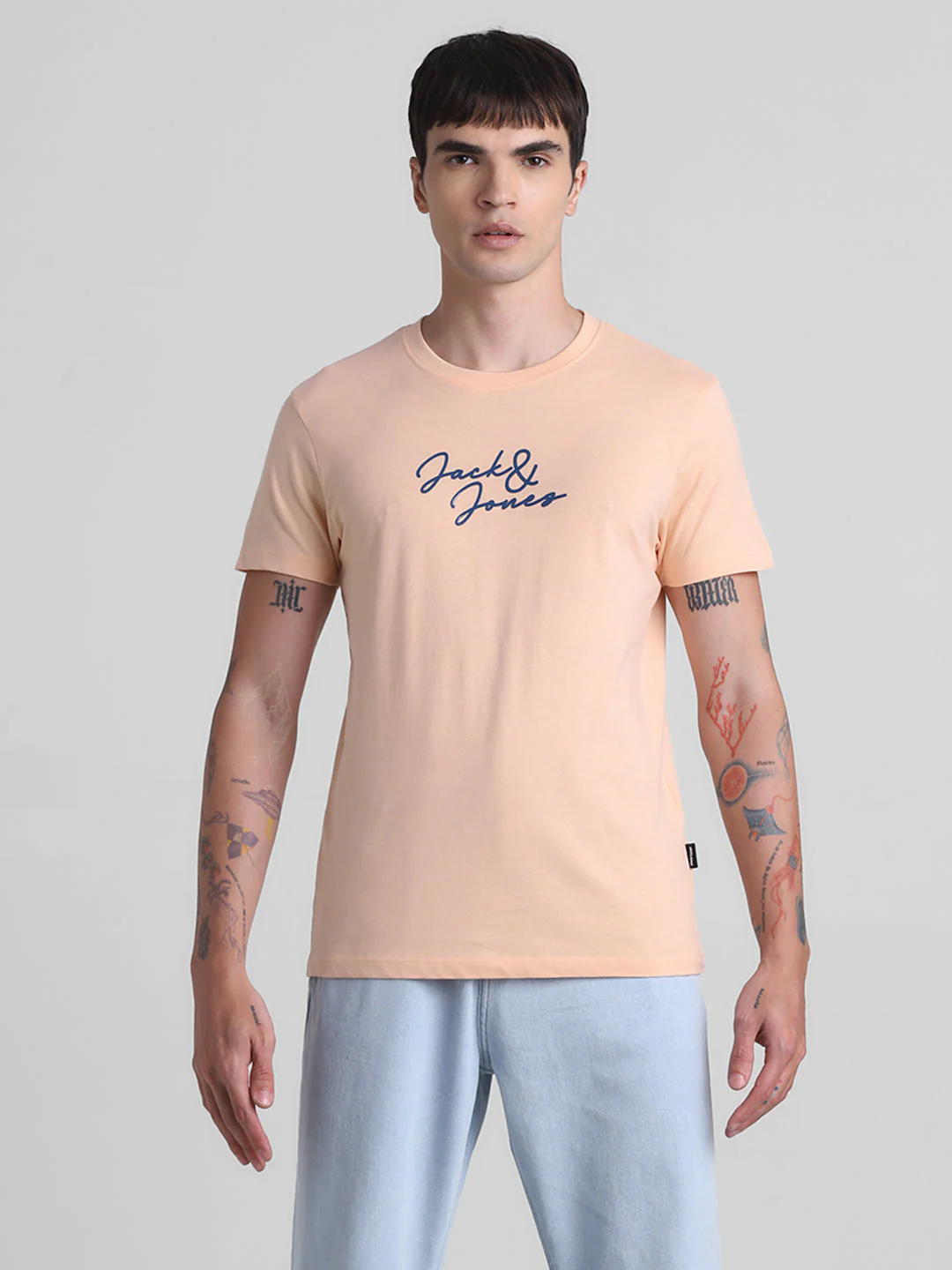 Peach Logo Print Cotton T-shirt - Image 8