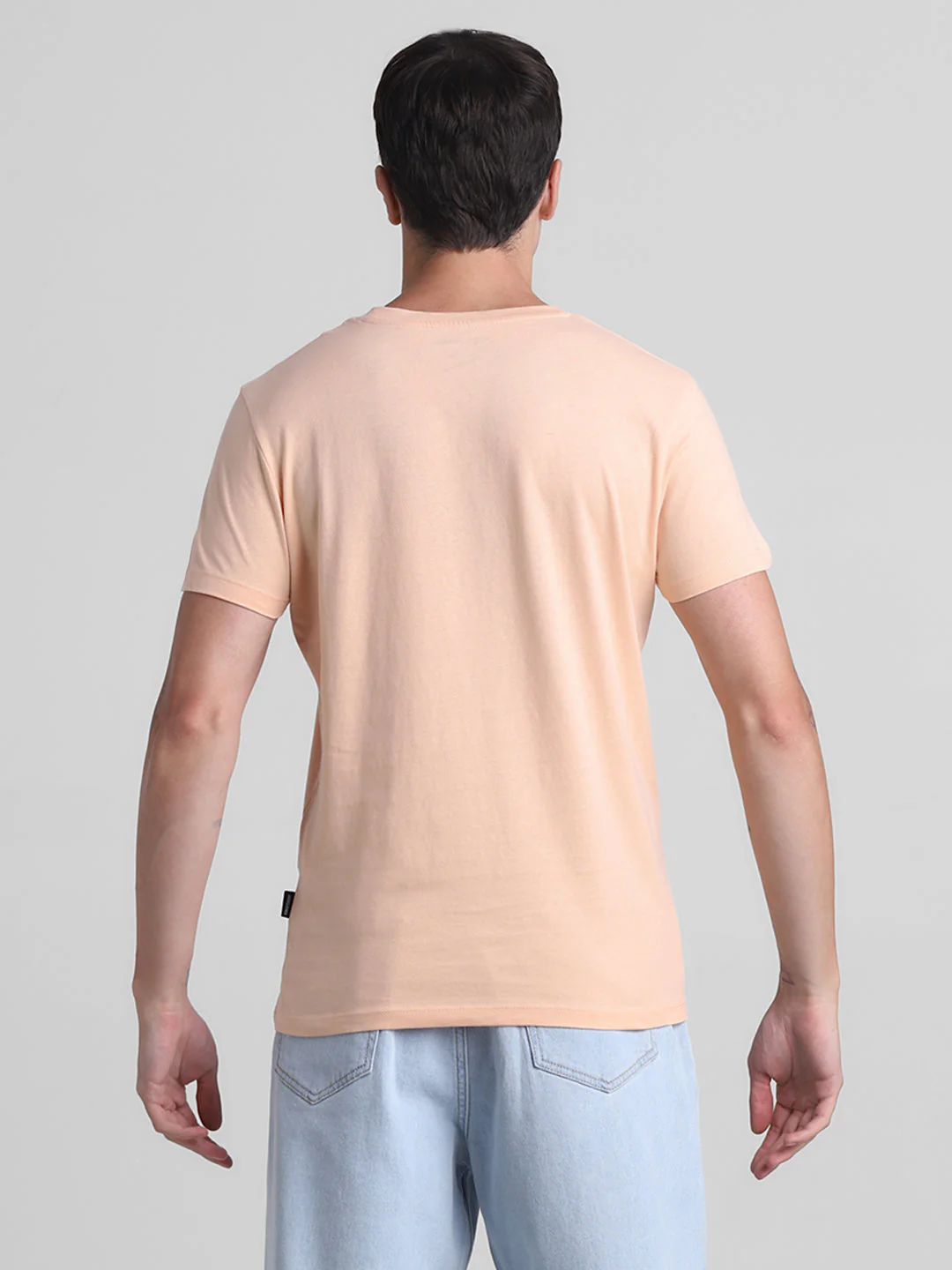 Peach Logo Print Cotton T-shirt - Image 9