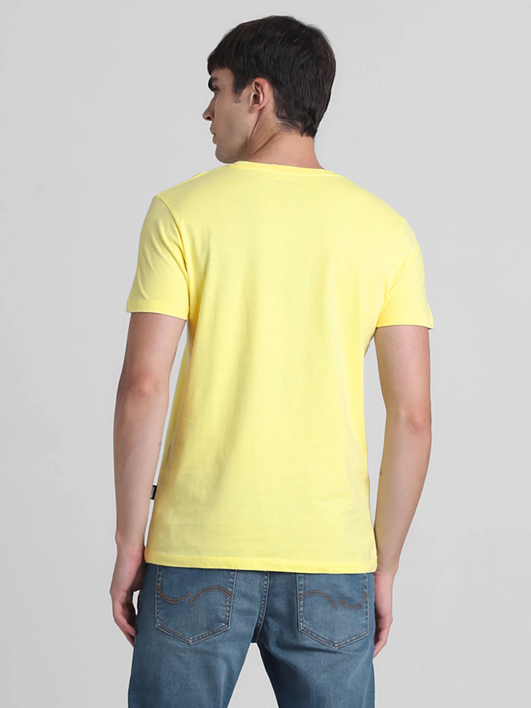 Yellow Logo Print Cotton T-shirt - Image 4