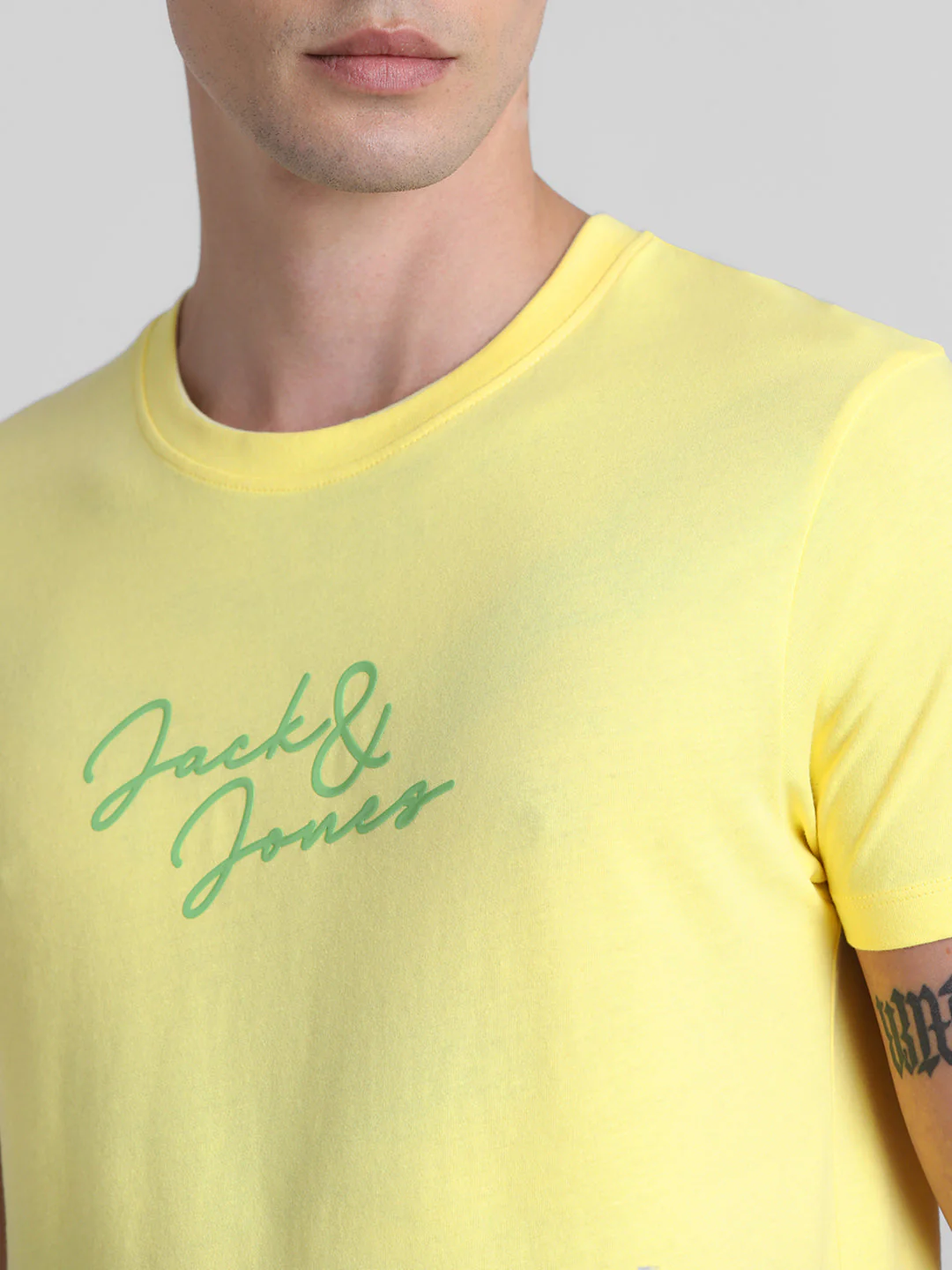 Yellow Logo Print Cotton T-shirt - Image 5