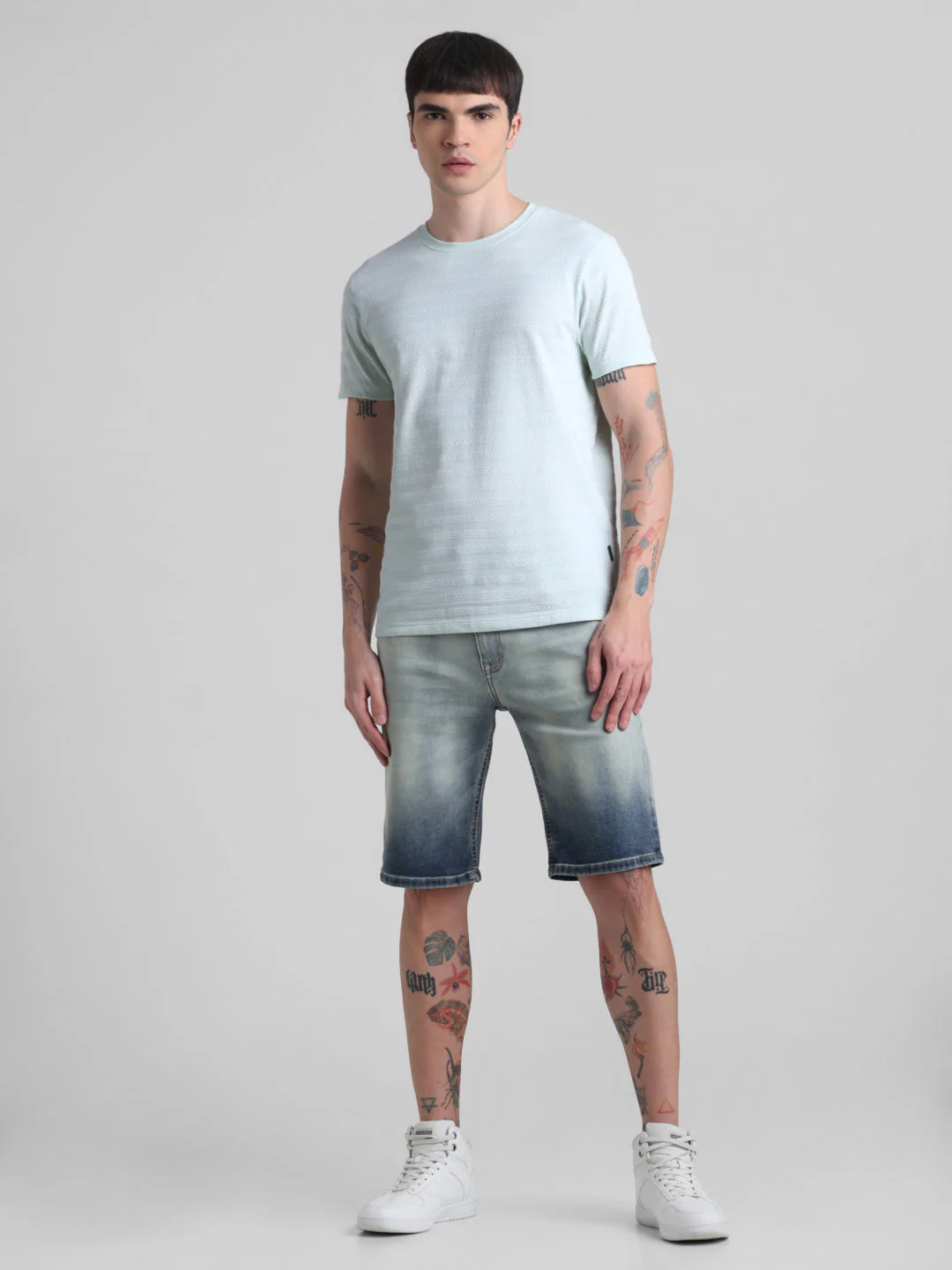 Blue Striped Slim Fit T-shirt - Image 6