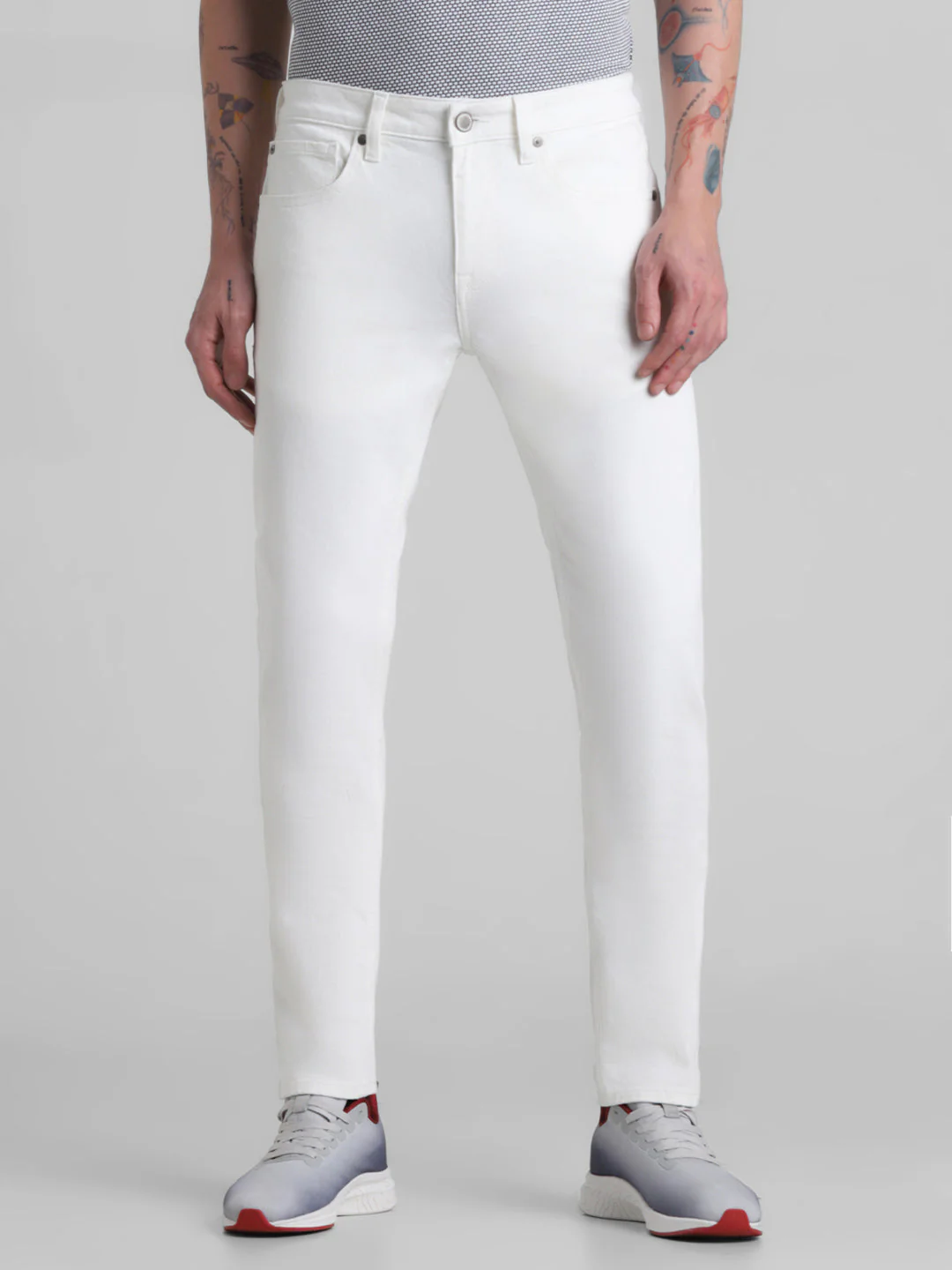 White 5 Pocket Ben Skinny Jeans