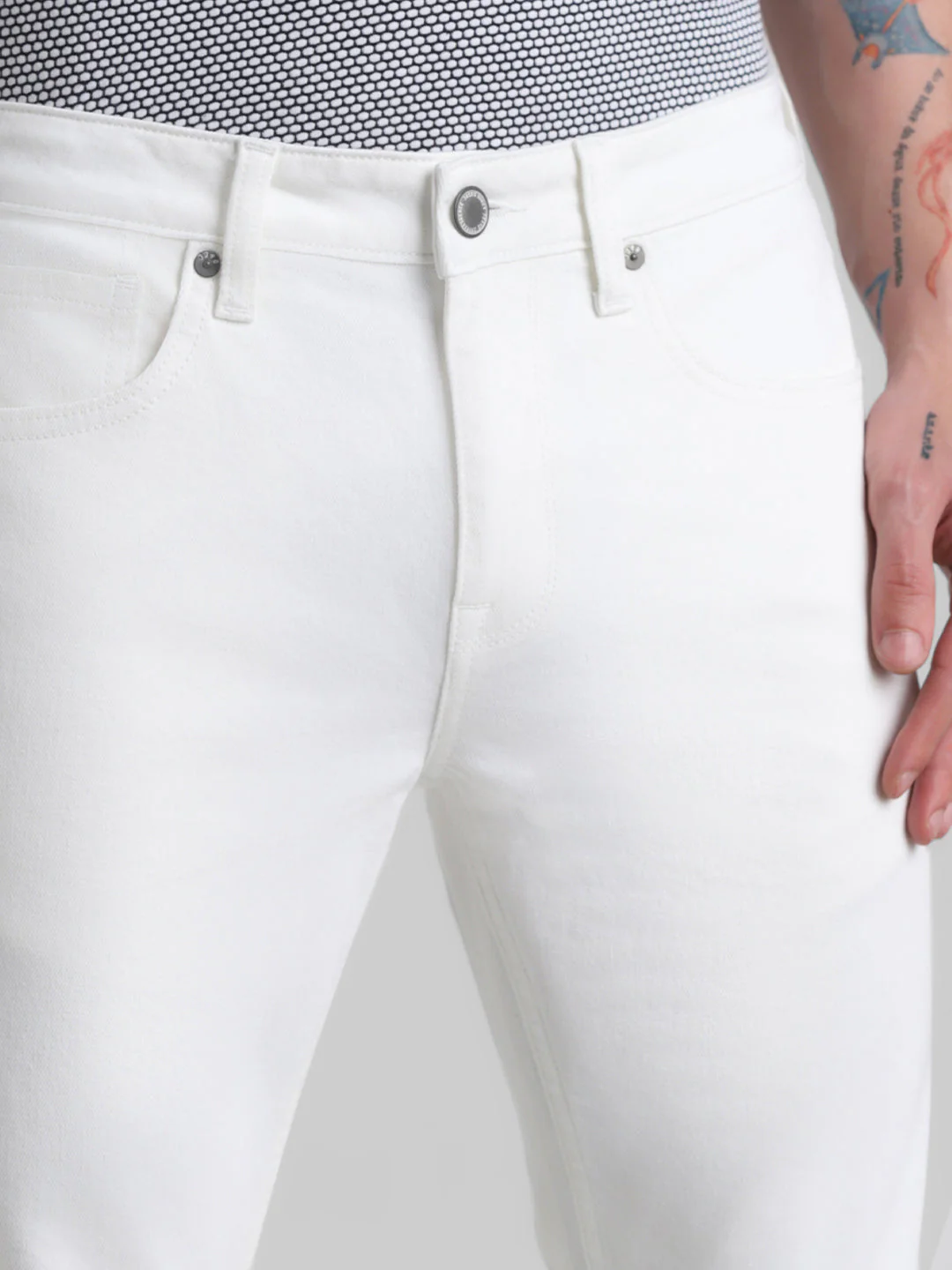 White 5 Pocket Ben Skinny Jeans - Image 4