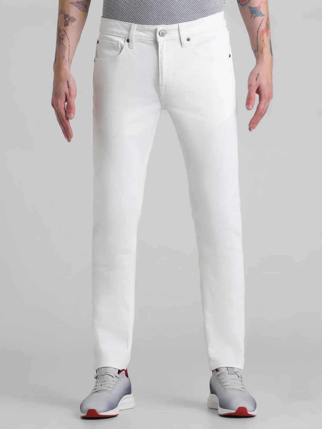 White 5 Pocket Ben Skinny Jeans - Image 7